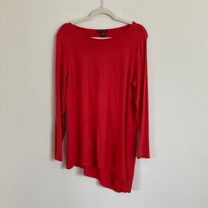 Eileen Fisher Red Asymmetrical Top